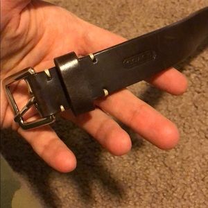 Brown Coach leather belt. Size large.